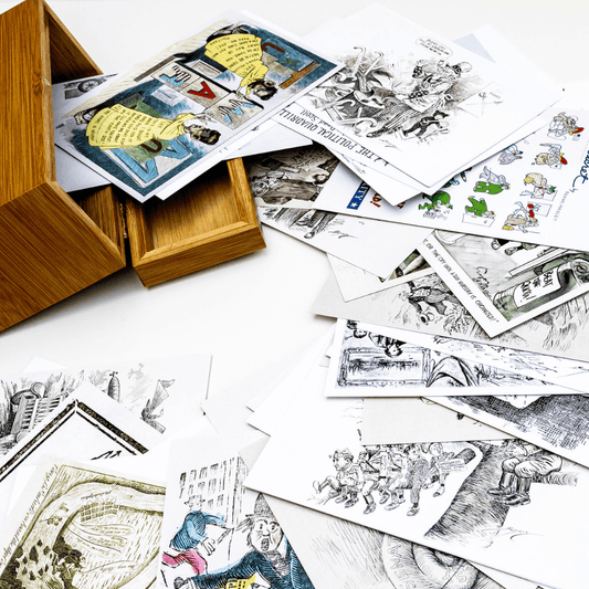 Historic Cartoons (50 cards) in Bamboo Box