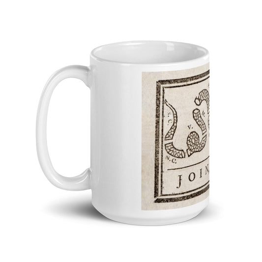 Benjamin Franklin "Join, or Die" White glossy mug